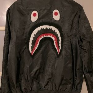 A Bathing Ape - black bomber jacket size large